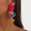 Wholesale Exaggerated Bohemian Colorful Flower Tassel Earrings Online Hot Sale