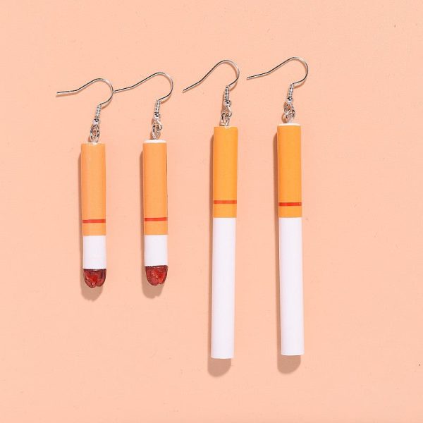 Wholesale Funny Personality Fun Simulation Cigarette Butt Earrings Online now