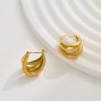 Wholesale Retro Twisted Circle Diamond Braided Wheat Ear C-Shaped Large Arc Gold Earrings Online