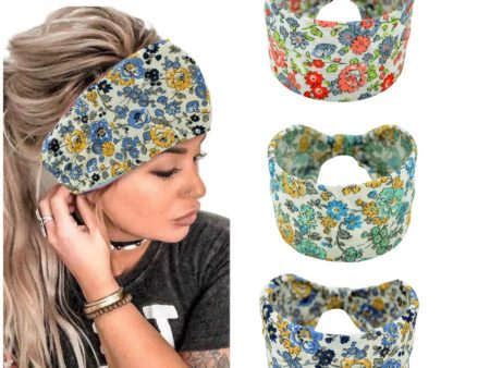 Wholesale Wide-brimmed Ink Floral Yoga Elastic Sports Headband For Cheap