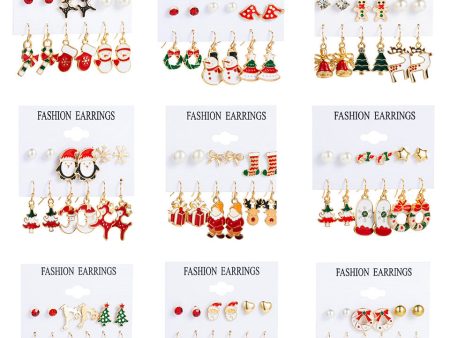 Wholesale 1set Christmas Oil Drop Earrings For Sale