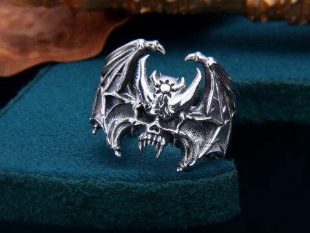 Wholesale Vintage Skull Bat Ring Cheap