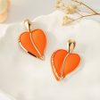 Wholesale Colorful Spray Paint Love Water Drop Double Layer Earrings Discount