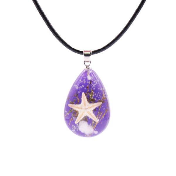 Wholesale 6pcs Natural Starfish Specimen Luminous Stone Necklace For Discount