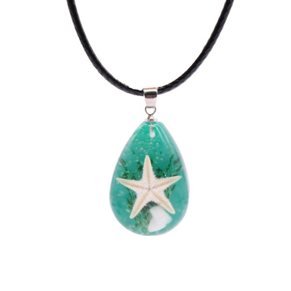 Wholesale 6pcs Natural Starfish Specimen Luminous Stone Necklace For Discount