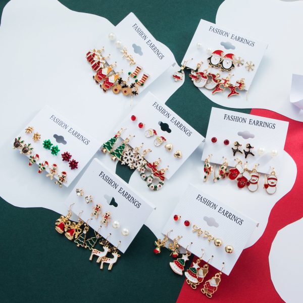 Wholesale 1set Christmas Oil Drop Earrings For Sale