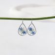 Wholesale 6pcs pair Blue Forget-me-not Handmade Glue Real Flower Earrings Discount