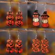 Wholesale Halloween Bat Ghost Face Pumpkin Wooden Earrings on Sale