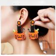 Wholesale Halloween Handmade Beaded Cute Pumpkin Rice Bead Earrings Discount