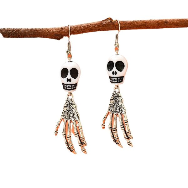 Wholesale Halloween Personalized Dark Skull Ghost Claw Pendant Earrings Cheap