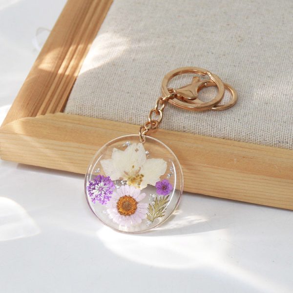 Wholesale 6pcs Natural Dried Flower Keychain Online Sale