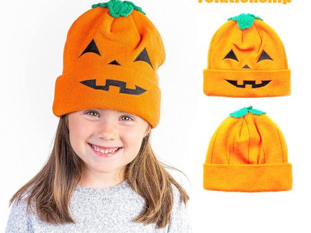 Wholesale Halloween Pumpkin Children s Knitted Hat Discount