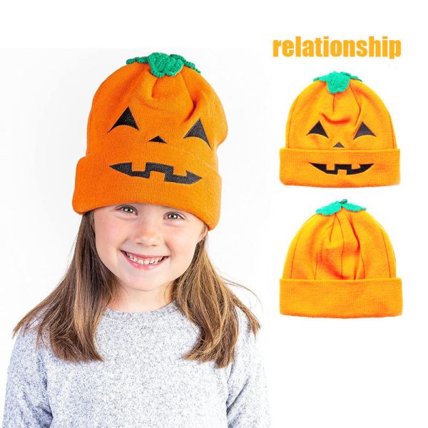 Wholesale Halloween Pumpkin Children s Knitted Hat Discount