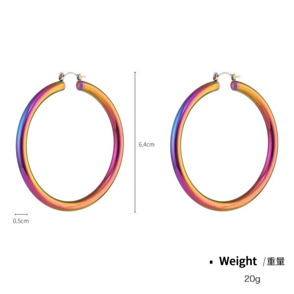 Wholesale Magic Color Electroplating Classic HOOP Retro Earrings on Sale