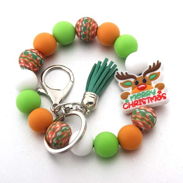 Wholesale Silicone Cartoon Christmas Elk Boots Bracelet Tassel Bracelet Keychain Online Sale