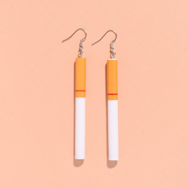 Wholesale Funny Personality Fun Simulation Cigarette Butt Earrings Online now