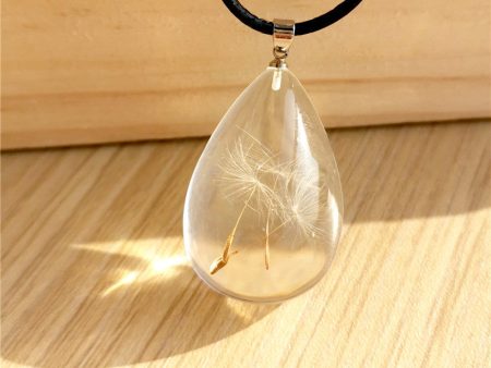 Wholesale 6pcs Artificial Dripping Dandelion Specimen Dried Flower Necklace Cheap