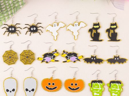 Wholesale Halloween Bat Pumpkin Ghost Acrylic Earrings Online Hot Sale