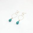 Wholesale Copper Hoop Teardrop Turquoise Earrings Online now