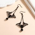 Wholesale Creative Exaggerated Halloween Retro All-match Gothic Black Bat Earrings Online now