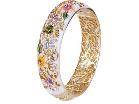 Wholesale Colorful Enamel Butterfly Flower Oil Drop Ring Fashion