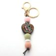 Wholesale Silicone Inspirational Scientist Print Beaded Keychain Supply