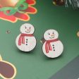 Wholesale Christmas Snowman Christmas Tree Socks Snowflakes Cute Wooden Earrings Fashion