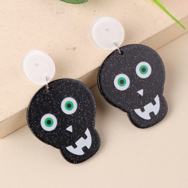 Wholesale Creative Halloween Series Acrylic Cartoon Fun Ghost Pumpkin Earrings Hot on Sale