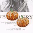 Wholesale Creative Exaggerated Rhinestone Pumpkin Pattern Alloy Earrings Online now