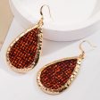 Wholesale Fashion PU Leather Sequin Water Drop Simple Shiny Exaggerated Earrings Online