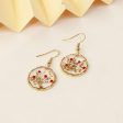 Wholesale 6pcs Resin Dried Flower Irregular Round Gold Earrings Fashion