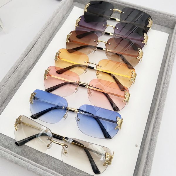 Wholesale Personalized Butterfly Square Frameless Sunglasses Online