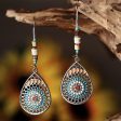 Wholesale Bohemian Fashion Hollow Teardrop-shaped Alloy Oil Drop Long Earrings Hot on Sale