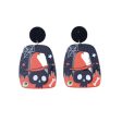 Wholesale Halloween Square Round Hollow Acrylic Ghost Pumpkin Cat Earrings Online Hot Sale