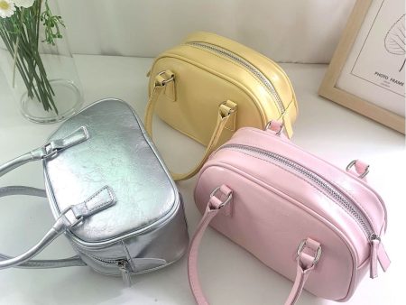 Wholesale Pu Texture Silver Retro Fashion Versatile Polyester Small Square Handbag Online Hot Sale