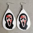 Wholesale Halloween Leather Horror Clown Blood Rainbow Leopard Earrings For Sale