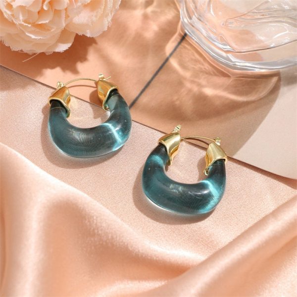 Wholesale French Retro Hong Kong Style Resin Earrings Hot on Sale