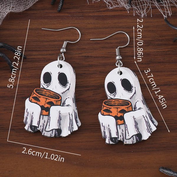 Wholesale Halloween Ghost Face Pumpkin Candy Pendant Earrings Online now