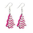 Wholesale Pink Christmas Santa Claus Christmas Tree Football Vintage Acrylic Earrings For Cheap