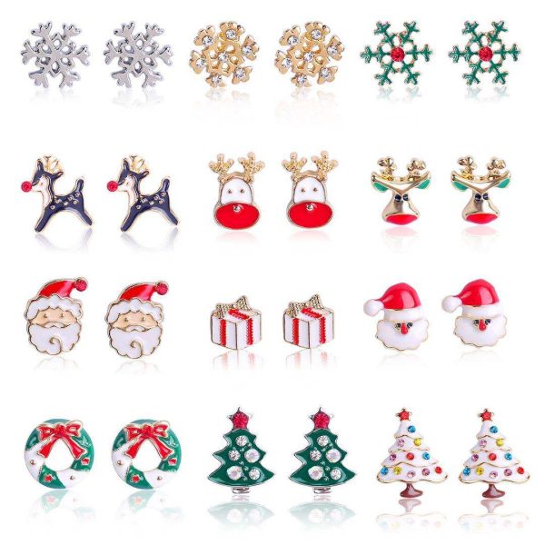 Wholesale Christmas Earrings Snowflake Bell Christmas Tree Earrings on Sale