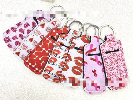 Wholesale Portable Lipstick Cover Lipstick Cover Diving Material Neoprene Keychain on Sale