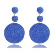 Wholesale Bohemian Raffia Round Earrings on Sale