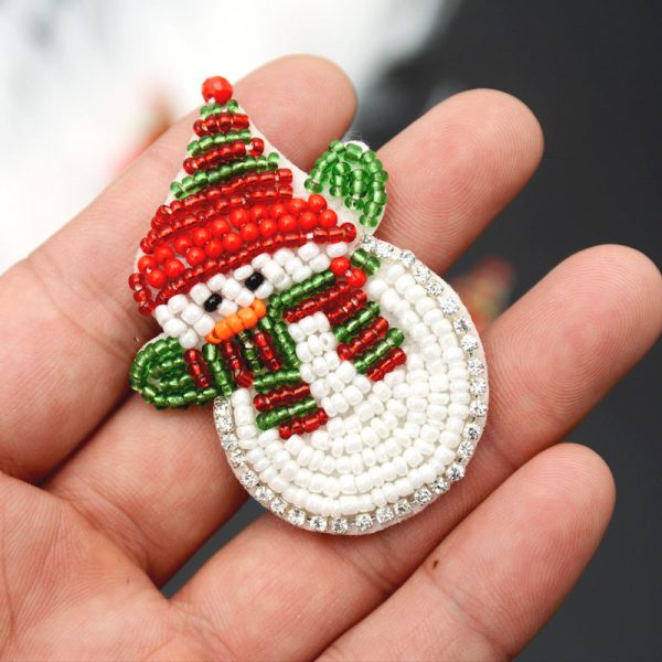 Wholesale Handmade Beaded Santa Claus Embroidery Patches Hat Clothes Decoration Supply