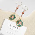 Wholesale Flower Filigree Wave Pattern Long Earrings Fashion