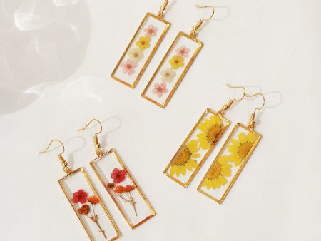 Wholesale 6pcs Real Flower Dried Flower Earrings Online Sale