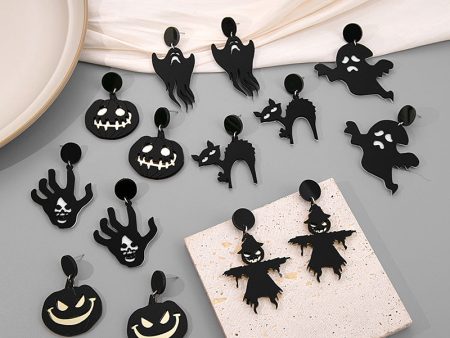 Wholesale Silver Needle Cartoon Halloween Funny Devil Acrylic Earrings For Discount