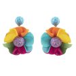 Wholesale Bohemian Raffia Braided Flower Earrings Online Sale