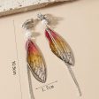 Wholesale Epoxy Butterfly Wing Gradient Tassel Earrings Fashion