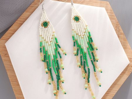 Wholesale Colorful Rice Beads Bohemian Tassel Earrings Online Hot Sale