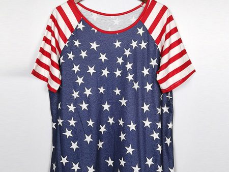 Wholesale American Style Patchwork Color Printed Style T-shirts Online now